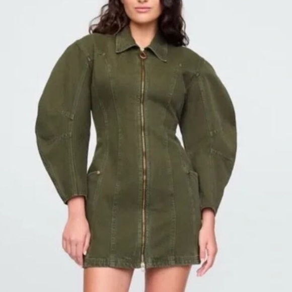 Gap × Cult Gaia Barrel Sleeve Mini Dress Sz M - Picture 1 of 12